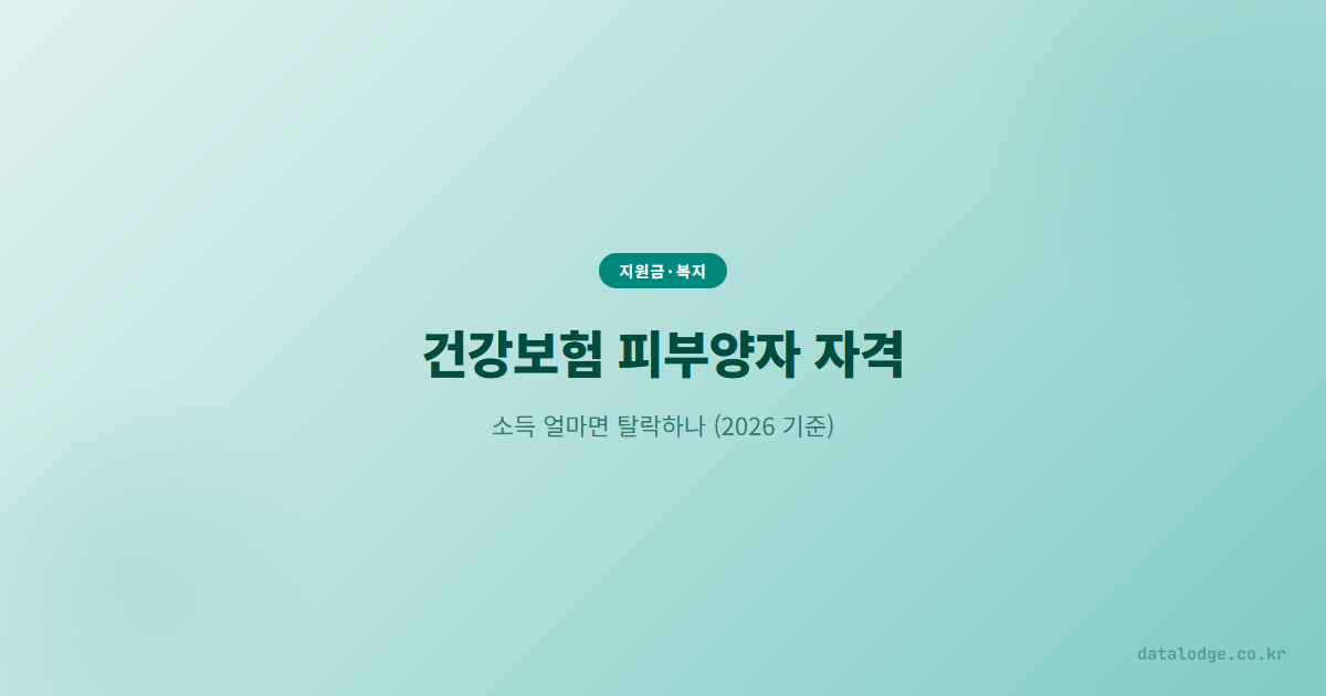 건강보험 피부양자 자격, 소득 얼마면 탈락하나 (202