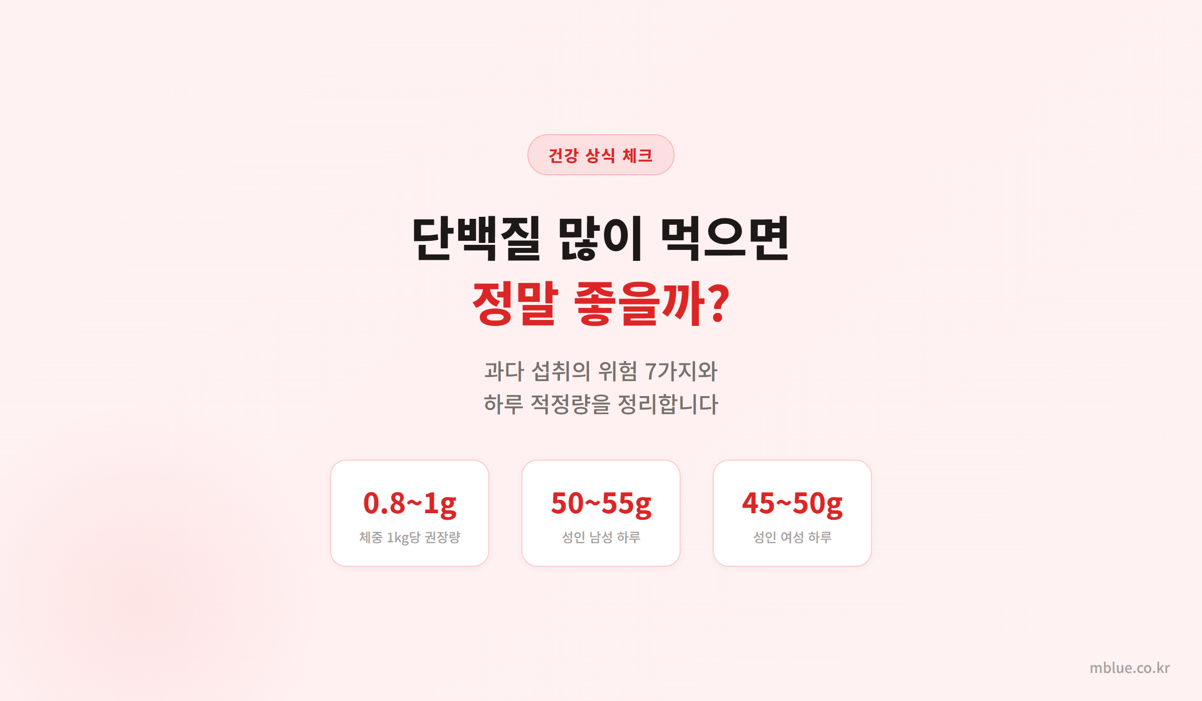 단백질 과다 섭취 위험과 하루 적정량